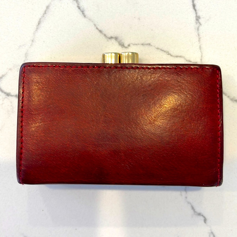 Vintage Coach dark red coin purse
